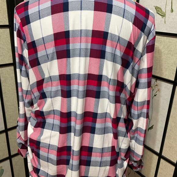 Kristin Nicole Plaid Button-Up Shirt in Pink and Blue - Picture 4 of 8